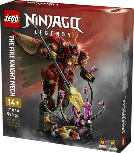 LEGO NINJAGO 71846 Mech Cavaliere del Fuoco, Giocattolo con Action Figure Robot, Minifigure e Mostro Marino, Idea Regalo 14+ - immagine 8