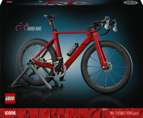 LEGO ICONS 11380 Bici da Corsa, Kit Modellismo per Adulti con Pneumatici, Deragliatore e Supporto, Regalo per Fan di Ciclismo