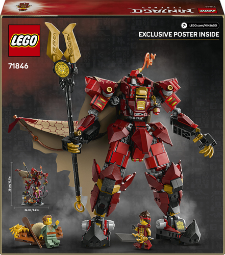 LEGO NINJAGO 71846 Mech Cavaliere del Fuoco, Giocattolo con Action Figure Robot, Minifigure e Mostro Marino, Idea Regalo 14+ - immagine 6