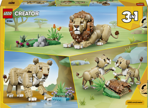 LEGO Creator 3 in 1 - Animali selvatici: Leone Maestoso 31386 Giocattolo, Trasformabile in Leonessa o in 2 Cuccioli, Regalo da 9+ - immagine 7